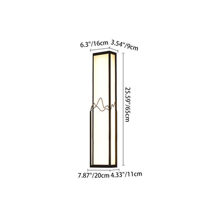 Modern Minimalist Waterproof Stainless Steel Acrylic Rectangular LED Wall Sconce Lamp for Garden