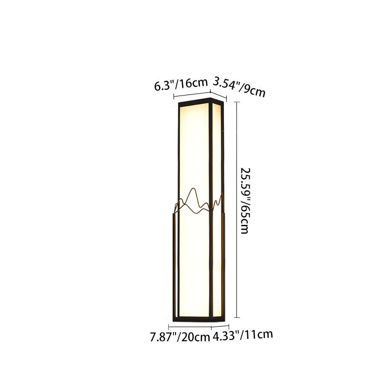 Modern Minimalist Waterproof Stainless Steel Acrylic Rectangular LED Wall Sconce Lamp for Garden