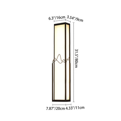 Modern Minimalist Waterproof Stainless Steel Acrylic Rectangular LED Wall Sconce Lamp for Garden