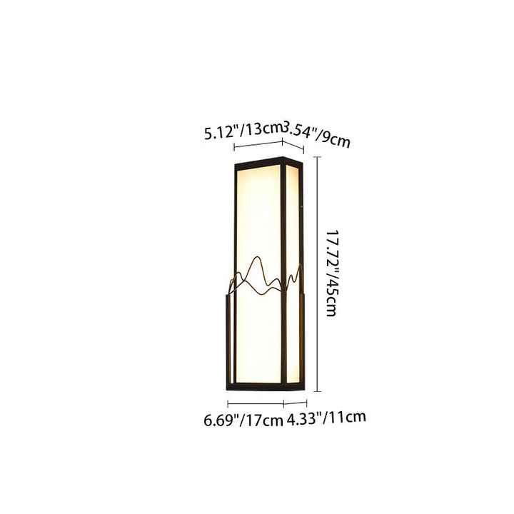 Modern Minimalist Waterproof Stainless Steel Acrylic Rectangular LED Wall Sconce Lamp for Garden
