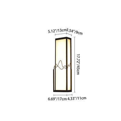 Modern Minimalist Waterproof Stainless Steel Acrylic Rectangular LED Wall Sconce Lamp for Garden