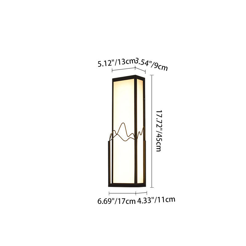 Modern Minimalist Waterproof Stainless Steel Acrylic Rectangular LED Wall Sconce Lamp for Garden