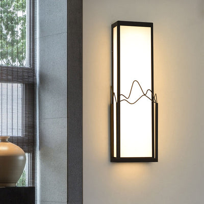 Modern Minimalist Waterproof Stainless Steel Acrylic Rectangular LED Wall Sconce Lamp for Garden