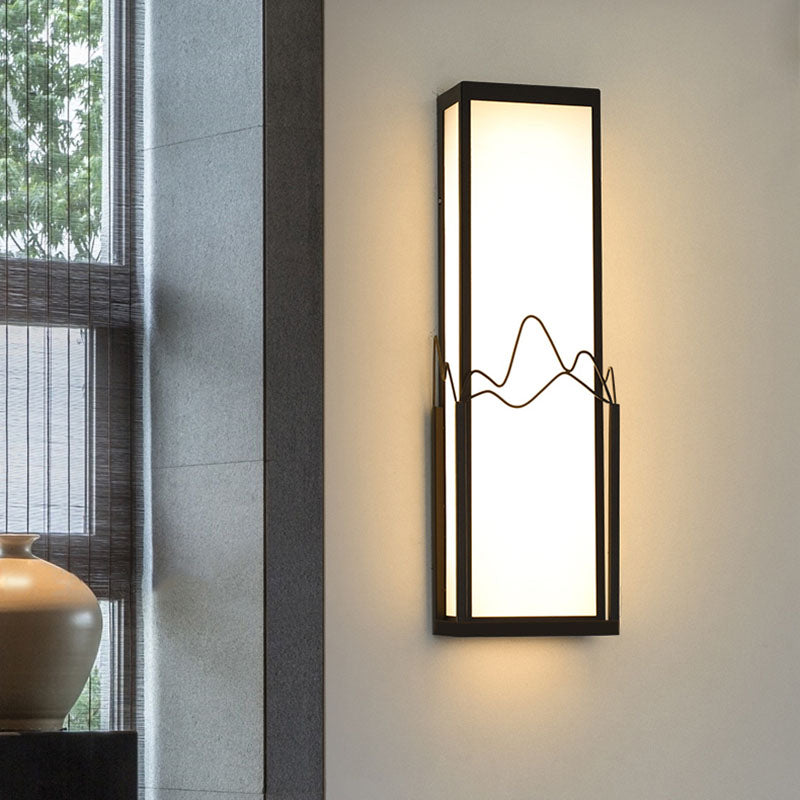 Modern Minimalist Waterproof Stainless Steel Acrylic Rectangular LED Wall Sconce Lamp for Garden