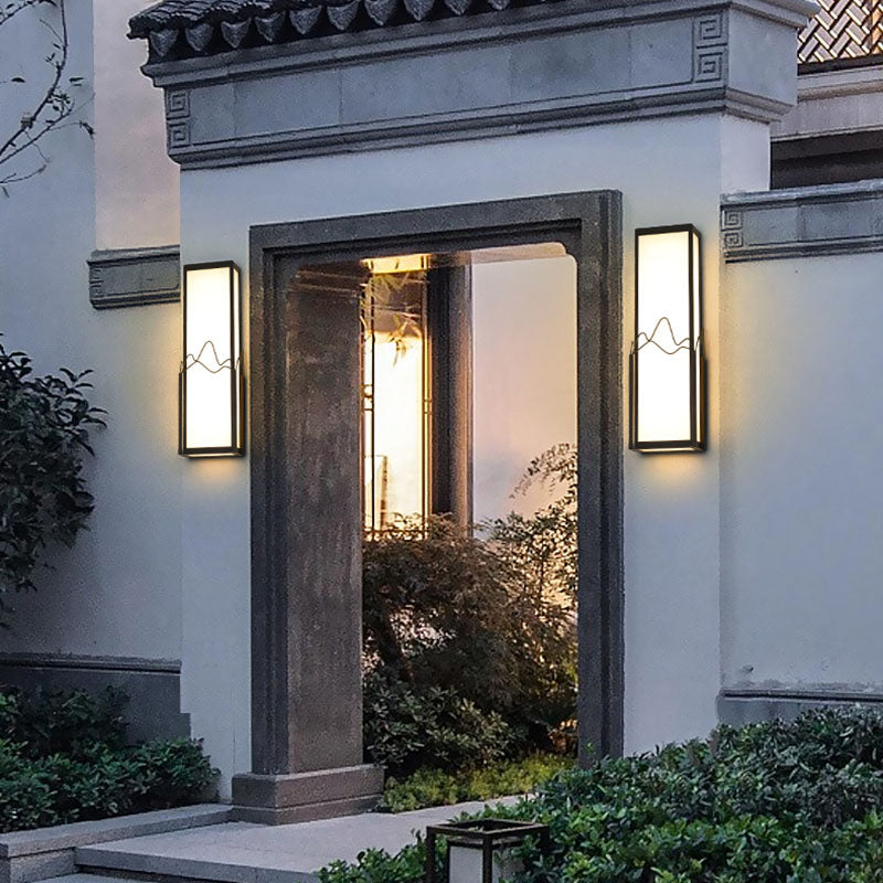 Modern Minimalist Waterproof Stainless Steel Acrylic Rectangular LED Wall Sconce Lamp for Garden