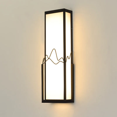 Modern Minimalist Waterproof Stainless Steel Acrylic Rectangular LED Wall Sconce Lamp for Garden