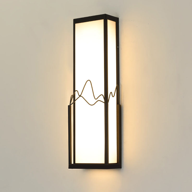 Modern Minimalist Waterproof Stainless Steel Acrylic Rectangular LED Wall Sconce Lamp for Garden