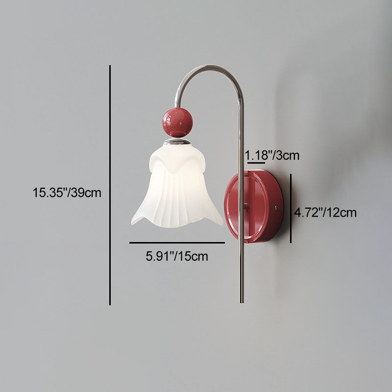 Modern Nordic Simple Iron Glass Flower Shape 1-Light Wall Sconce Lamp