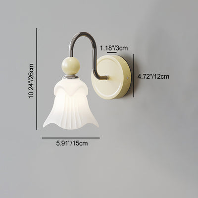Modern Nordic Simple Iron Glass Flower Shape 1-Light Wall Sconce Lamp