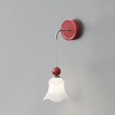 Modern Nordic Simple Iron Glass Flower Shape 1-Light Wall Sconce Lamp
