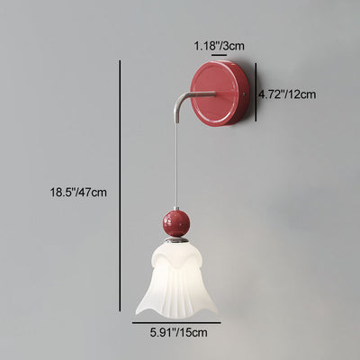 Modern Nordic Simple Iron Glass Flower Shape 1-Light Wall Sconce Lamp