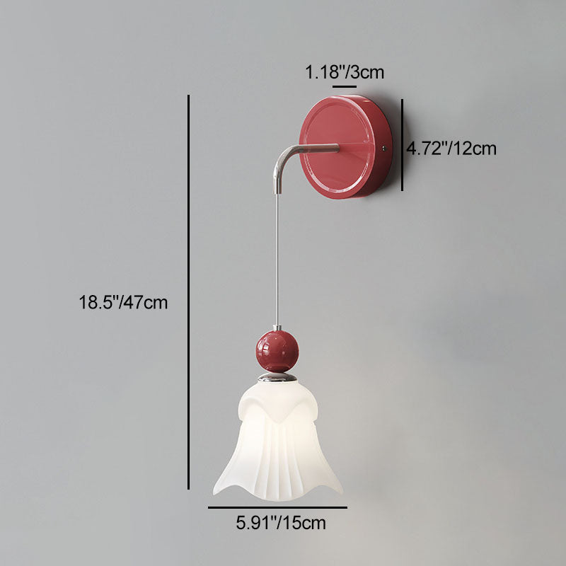 Modern Nordic Simple Iron Glass Flower Shape 1-Light Wall Sconce Lamp