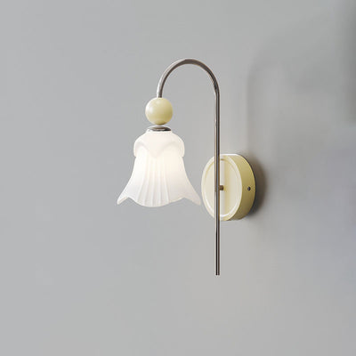 Modern Nordic Simple Iron Glass Flower Shape 1-Light Wall Sconce Lamp