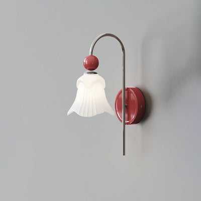 Modern Nordic Simple Iron Glass Flower Shape 1-Light Wall Sconce Lamp