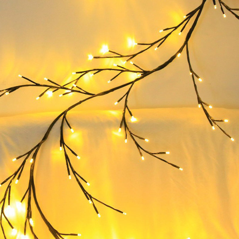 Modern Art Deco Waterproof Plastic Branch Rattan LED String Light For Bedroom