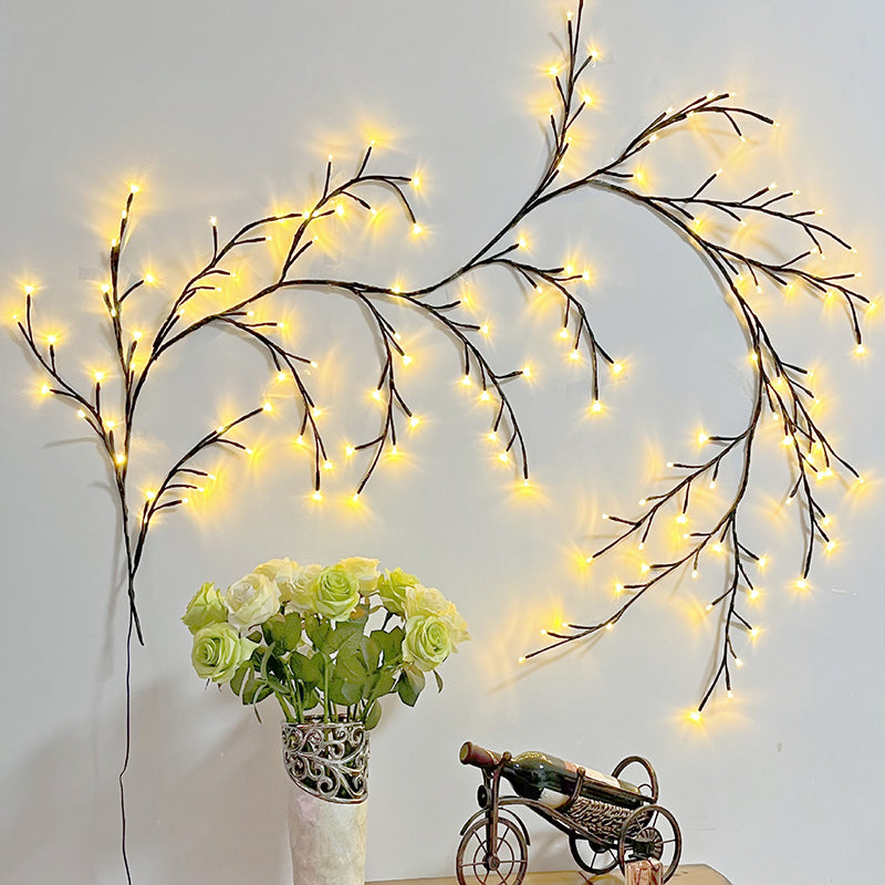 Modern Art Deco Waterproof Plastic Branch Rattan LED String Light For Bedroom