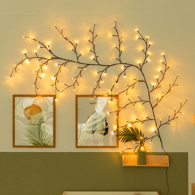 Modern Art Deco Waterproof Plastic Branch Rattan LED String Light For Bedroom