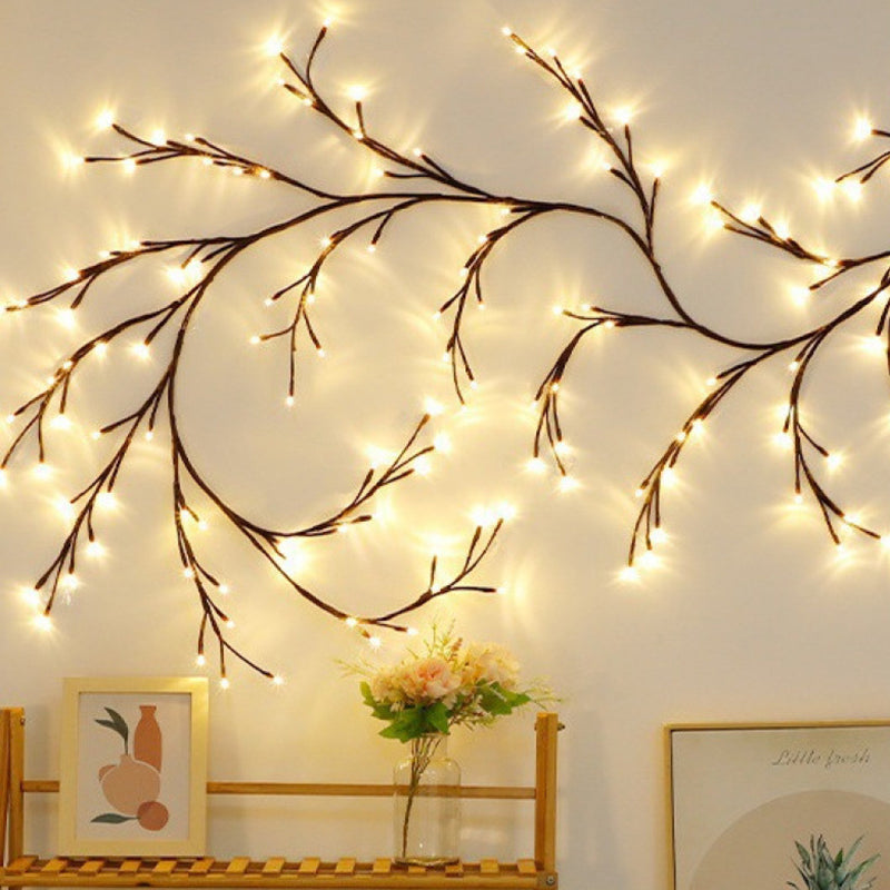 Modern Art Deco Waterproof Plastic Branch Rattan LED String Light For Bedroom