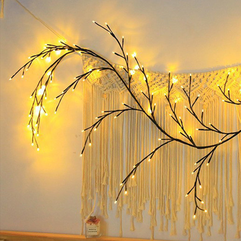 Modern Art Deco Waterproof Plastic Branch Rattan LED String Light For Bedroom