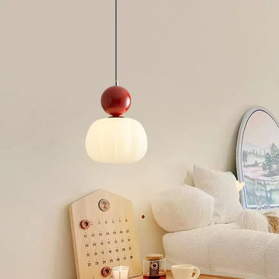 Contemporary Scandinavian Round Iron Acrylic 1-Light Pendant Light For Bedroom