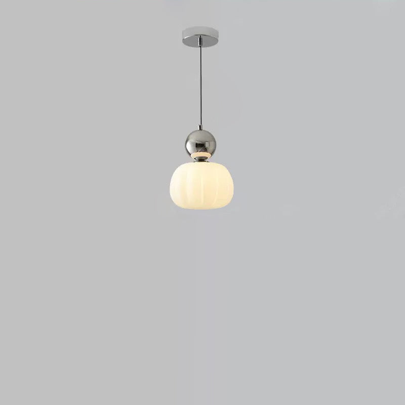 Contemporary Scandinavian Round Iron Acrylic 1-Light Pendant Light For Bedroom