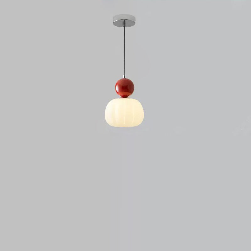 Contemporary Scandinavian Round Iron Acrylic 1-Light Pendant Light For Bedroom