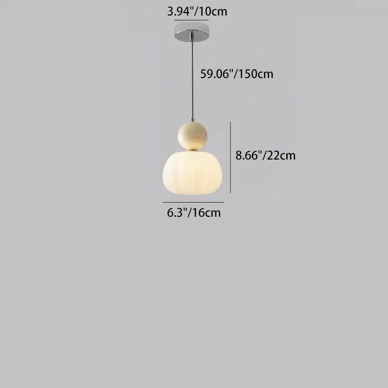 Contemporary Scandinavian Round Iron Acrylic 1-Light Pendant Light For Bedroom