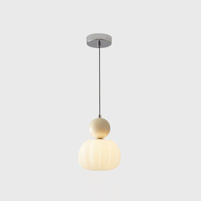 Contemporary Scandinavian Round Iron Acrylic 1-Light Pendant Light For Bedroom