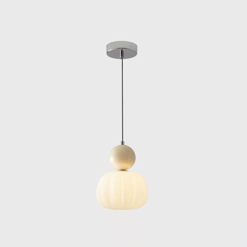 Contemporary Scandinavian Round Iron Acrylic 1-Light Pendant Light For Bedroom