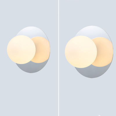 Contemporary Creative Round Glass Iron 1-light Wall Sconce Lamp For Bedroom