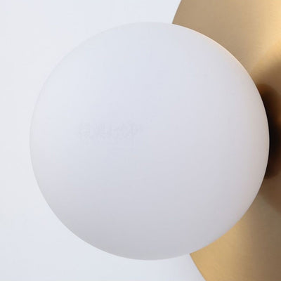 Contemporary Creative Round Glass Iron 1-light Wall Sconce Lamp For Bedroom