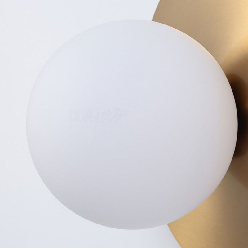 Contemporary Creative Round Glass Iron 1-light Wall Sconce Lamp For Bedroom