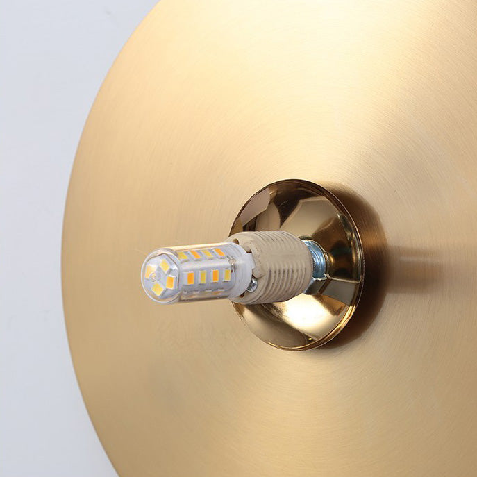Contemporary Creative Round Glass Iron 1-light Wall Sconce Lamp For Bedroom