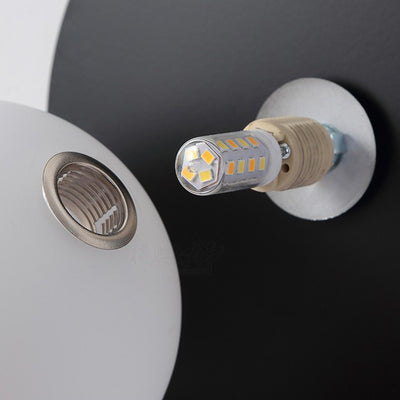 Contemporary Creative Round Glass Iron 1-light Wall Sconce Lamp For Bedroom