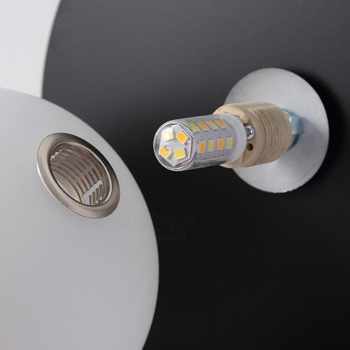Contemporary Creative Round Glass Iron 1-light Wall Sconce Lamp For Bedroom