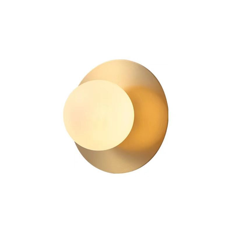 Contemporary Creative Round Glass Iron 1-light Wall Sconce Lamp For Bedroom