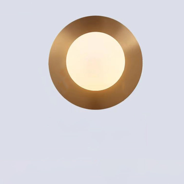Contemporary Creative Round Glass Iron 1-light Wall Sconce Lamp For Bedroom