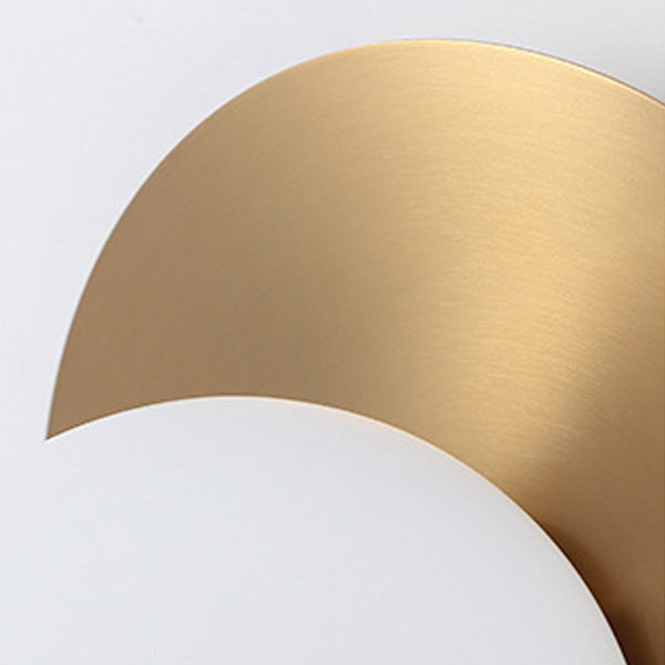 Contemporary Creative Round Glass Iron 1-light Wall Sconce Lamp For Bedroom