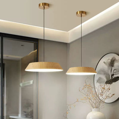 Lámpara colgante LED de hierro acrílico con forma de platillo volador rústico tradicional para comedor 