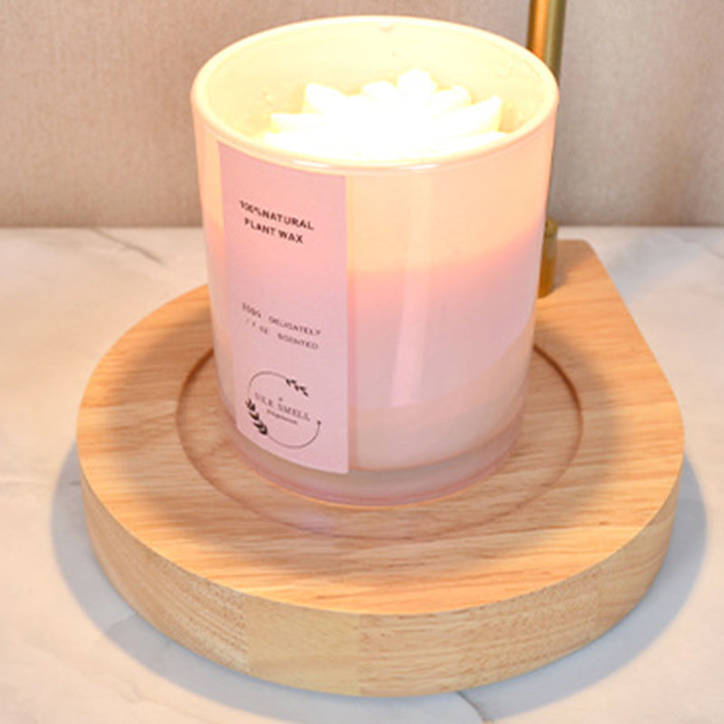Lampe de table en fer à une lumière avec base en forme de larme vintage traditionnelle et fleur pour faire fondre la cire aromatique pour chambre 