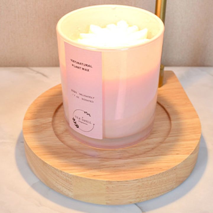 Lampe de table en fer à une lumière avec base en forme de larme vintage traditionnelle et fleur pour faire fondre la cire aromatique pour chambre 