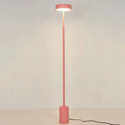Contemporary Scandinavian Round Iron LED Standing Floor Lamp For Bedroom