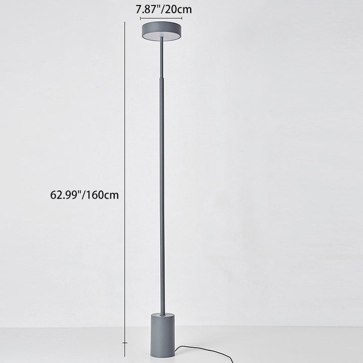 Zeitgenössische skandinavische runde Eisen-LED-Stehlampe für das Schlafzimmer 
