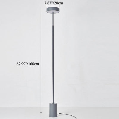Contemporary Scandinavian Round Iron LED Standing Floor Lamp For Bedroom