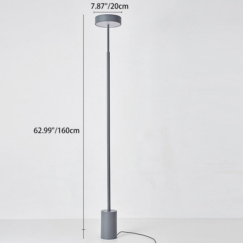 Contemporary Scandinavian Round Iron LED Standing Floor Lamp For Bedroom
