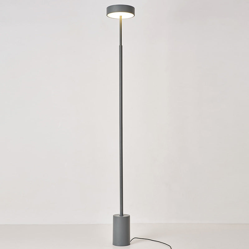 Contemporary Scandinavian Round Iron LED Standing Floor Lamp For Bedroom
