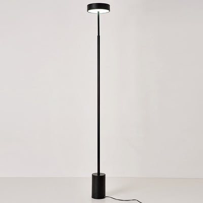 Contemporary Scandinavian Round Iron LED Standing Floor Lamp For Bedroom