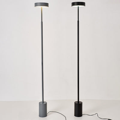 Contemporary Scandinavian Round Iron LED Standing Floor Lamp For Bedroom