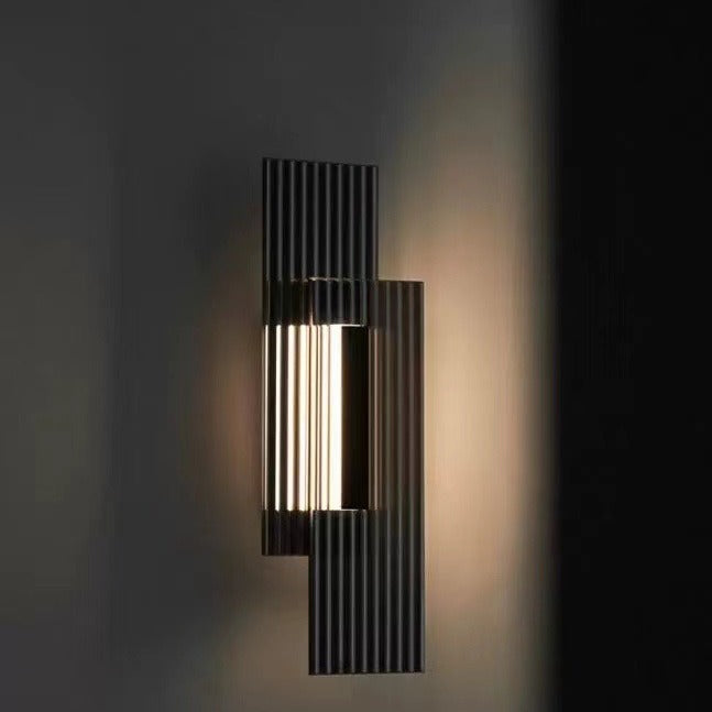 Modern Art Deco Rectangular Vertical Strip Iron LED Wall Sconce Lamp For Bedroom