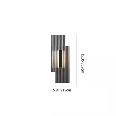 Modern Art Deco Rectangular Vertical Strip Iron LED Wall Sconce Lamp For Bedroom